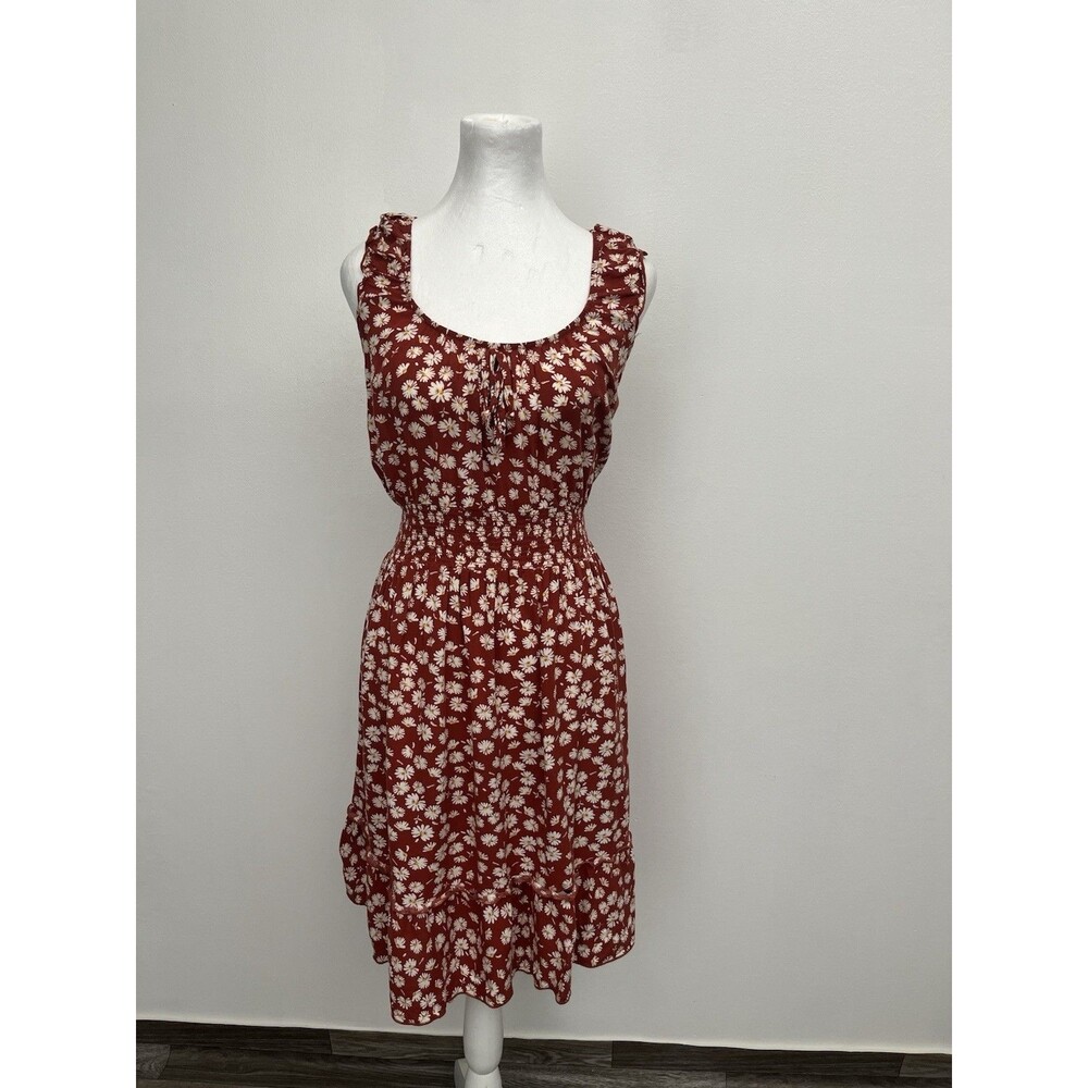 Nevena RAE women’s dress Floral 2X Sleeveless Smocked Waist Layered Pullover